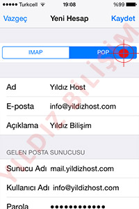 Karşımıza gelen sayfada POP sekmesine dokunuyoruz.