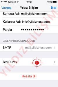 Açılan ekranda İleri Düzey menüsüne dokunuyoruz.