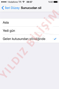 Daha sonra yine aynı bölümde bulunan Sunucudan Sil menüsüne dokunuyoruz.