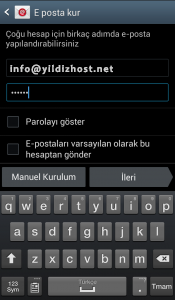 samsung s3 mail kurulumu