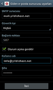 samsung mail kurulumu 4