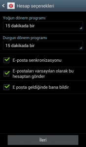 samsung mail kurulumu
